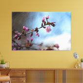 Rosa Sakura-Blume, Blauer Himmel, weiße Wolke Leinwanddruck (Insitu (Wohnzimmer))