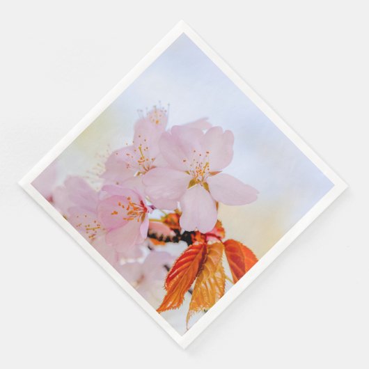 Rosa Sakura-Blume - Blüte der japanischen Kirsche Serviette (Ecke)