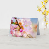 Rosa Sakura-Blume. Der Triumph des Lebens im Frühl Karte (Gelbe Blume)