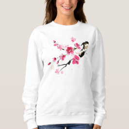 Rosa Sakura Blume Frühlingsmalerei Kunst Sweatshirt