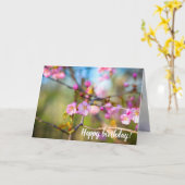 Rosa Sakura Blume im Kirschgarten Karte (Gelbe Blume)