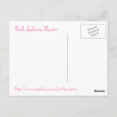 Rosa Sakura-Blume Postkarte (Rückseite)