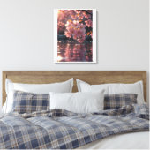 Rosa Sakura-Blume über Wasser | Serene Spring Nat Leinwanddruck (Insitu (Schlafzimmer))
