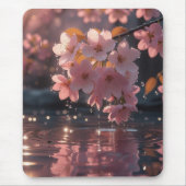 Rosa Sakura-Blume über Wasser | Serene Spring Nat Mousepad (Vorne)