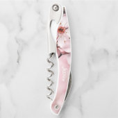 Rosa Sakura Blüten Braun-Jungfrau Braun Wein Kellnermesser (Vorderseite)