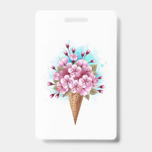 Rosa Sakura-Eis-Waffelhörnchen Ausweis