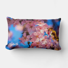 Rosa Sakura Garland, Blauer Himmel Lendenkissen