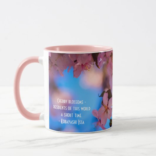 Rosa Sakura Garland, Blauer Himmel Tasse (Links)