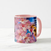 Rosa Sakura Garland, Blauer Himmel Tasse (VorderseiteRechts)