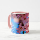 Rosa Sakura Garland, Blauer Himmel Tasse (Vorderseite Links)