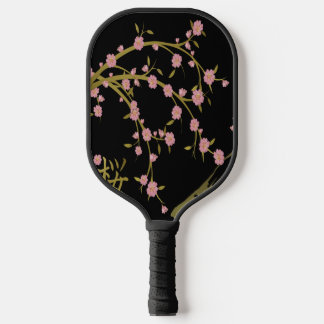 Rosa Sakura Gold Schwarz Japanischer Bildschirm Pickleball Schläger