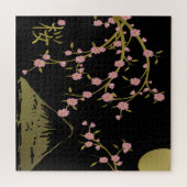Rosa Sakura Gold Schwarz Japanischer Bildschirm Puzzle (Horizontal)