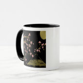 Rosa Sakura Gold Schwarz Japanischer Bildschirm Ta Tasse (Vorderseite Links)