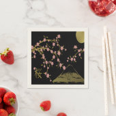 Rosa Sakura Gold Schwarz Japanisches Motiv Papier  Serviette (Beispiel)