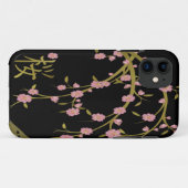 Rosa Sakura Gold Schwarzer Japanischer Bildschirm Case-Mate iPhone Hülle (Rückseite (Horizontal))