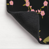 Rosa Sakura Gold Schwarzer Japanischer Bildschirm Mousepad (Ecke)