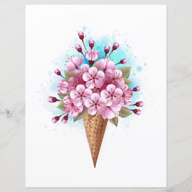Rosa Sakura Ice Waffel (Vorderseite)