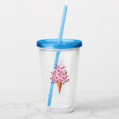 Rosa Sakura Ice Waffel Acryltrinkbecher (Rückseite)