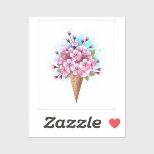 Rosa Sakura Ice Waffel Aufkleber (Blatt)