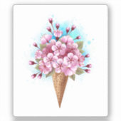 Rosa Sakura Ice Waffel Aufkleber (Vorderseite)