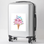 Rosa Sakura Ice Waffel Aufkleber (Koffer)