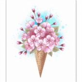 Rosa Sakura Ice Waffel Aufkleber (Vorderseite)