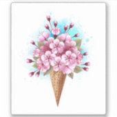 Rosa Sakura Ice Waffel Aufkleber (Vorderseite)