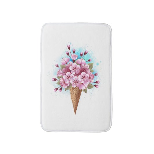 Rosa Sakura Ice Waffel Badematte (Vorderseite Vertikal)