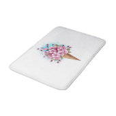 Rosa Sakura Ice Waffel Badematte (Schrägansicht)