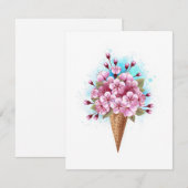 Rosa Sakura Ice Waffel Begleitkarte (Vorne/Hinten)