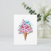 Rosa Sakura Ice Waffel Begleitkarte (Stehend Vorderseite)