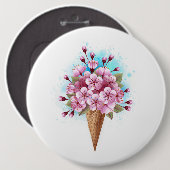 Rosa Sakura Ice Waffel Button (Vorne & Hinten)