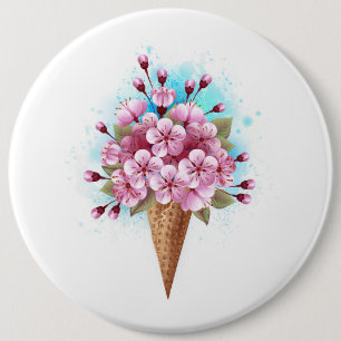 Rosa Sakura Ice Waffel Button