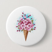 Rosa Sakura Ice Waffel Button (Vorderseite)