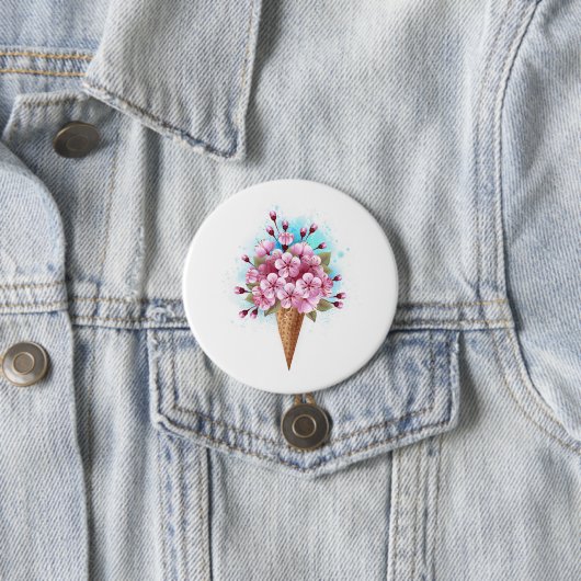 Rosa Sakura Ice Waffel Button (Beispiel)