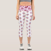 Rosa Sakura Ice Waffel Capri Leggings (Vorderseite)