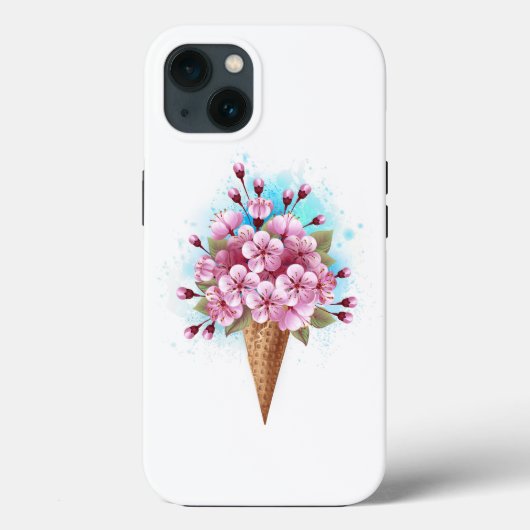 Rosa Sakura Ice Waffel Case-Mate iPhone Hülle (Rückseite)