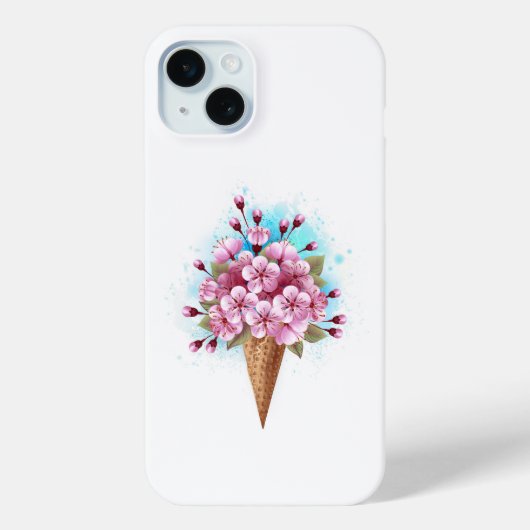 Rosa Sakura Ice Waffel Case-Mate iPhone Hülle (Rückseite)