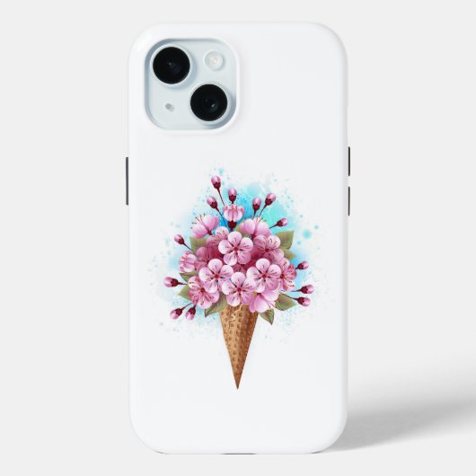Rosa Sakura Ice Waffel Case-Mate iPhone Hülle (Rückseite)