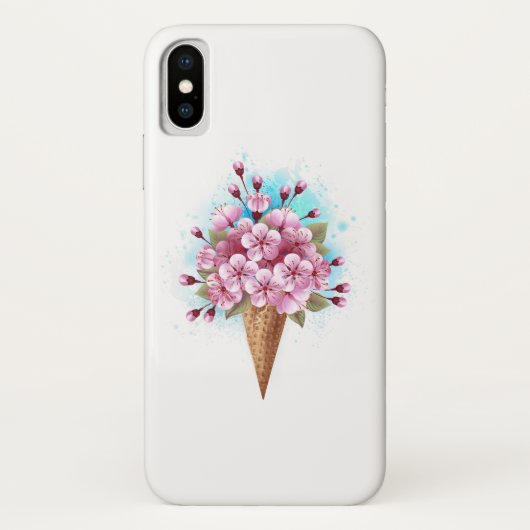 Rosa Sakura Ice Waffel Case-Mate iPhone Hülle (Rückseite)