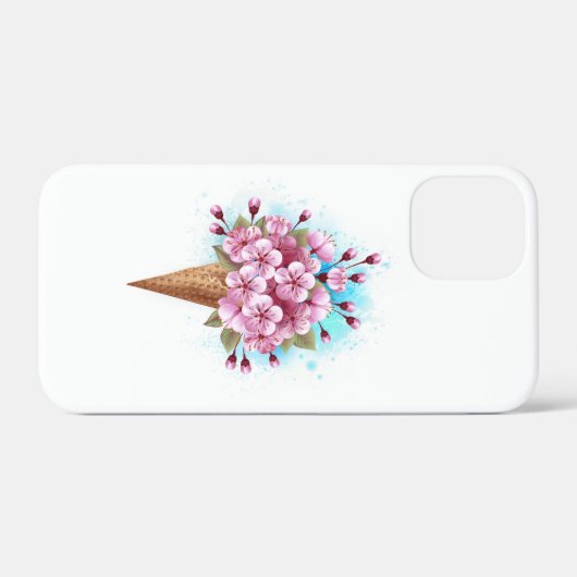 Rosa Sakura Ice Waffel Case-Mate iPhone Hülle (Rückseite (Horizontal))