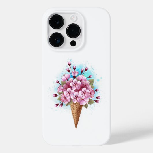Rosa Sakura Ice Waffel Case-Mate iPhone Hülle (Rückseite)