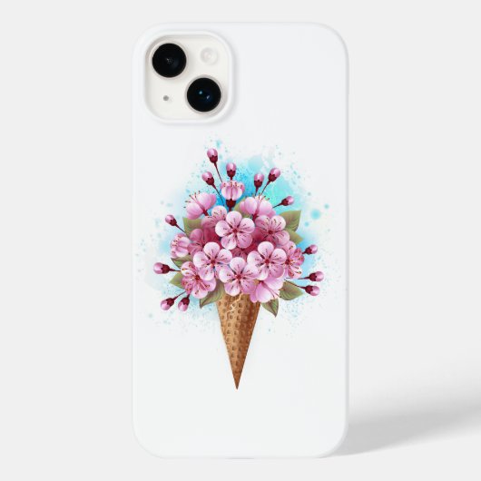 Rosa Sakura Ice Waffel Case-Mate iPhone Hülle (Rückseite)
