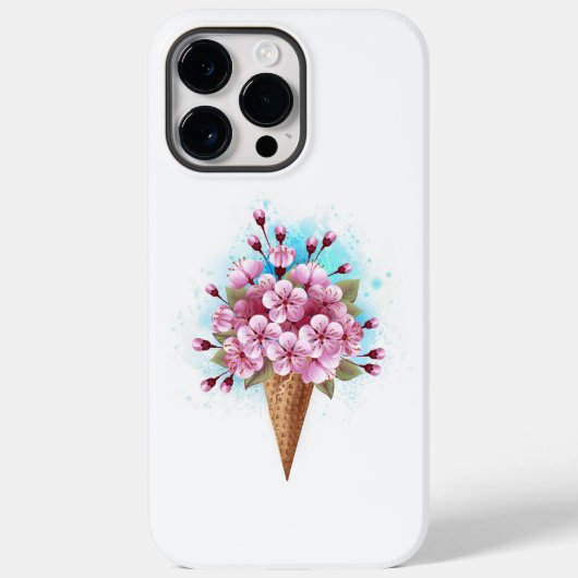 Rosa Sakura Ice Waffel Case-Mate iPhone Hülle (Rückseite)