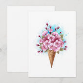 Rosa Sakura Ice Waffel Dankeskarte (Vorne/Hinten)