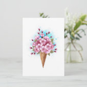 Rosa Sakura Ice Waffel Dankeskarte (Stehend Vorderseite)