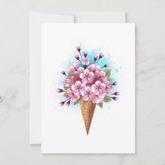 Rosa Sakura Ice Waffel Dankeskarte (Vorderseite)