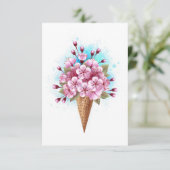 Rosa Sakura Ice Waffel Dankeskarte (Stehend Vorderseite)