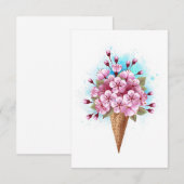 Rosa Sakura Ice Waffel Dankeskarte (Vorne/Hinten)