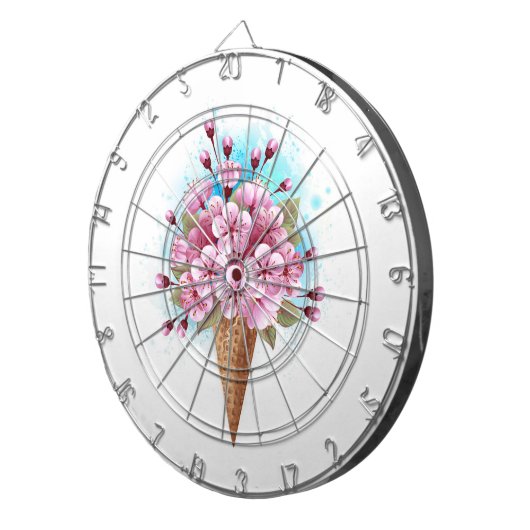 Rosa Sakura Ice Waffel Dartscheibe (Vorderseite rechts)